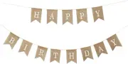 Swallowtail Flags Happy Birthday Bunting Banners Rustic Burlap Bunting Flags Par