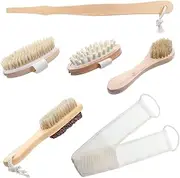 NOLITOY Full Body Shower Brush Set Bath Brush Back Scrubber Spa Massage Brush Bath Body Brush Gentle Material Easy Storage Hook