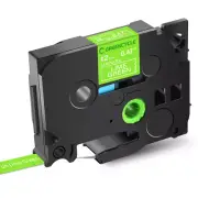 TZeMQG35 TZMQG35 Label Tape White on Lime Green For Brother P-Touch PT-H110 12mm