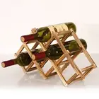 Foldable Free Standing Wooden Wine Rack Wine Storage Cabinets For Home Kitchen