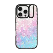 iPhone 16 Pro Impact Ring Stand Case MagSafe Compatible Clear Hydrangea Blooms