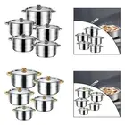 5 Pieces Kitchen Cookware Set Casserole Pan Set Practical Heatproof Handles