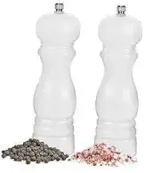 Salt and Pepper Grinder Set of 2 - Wood Salt and Pepper Mill with 2 Pack White