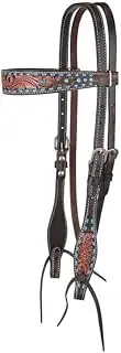 Circle Y Bronco Blue TX Flower Browband Headstall
