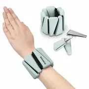 Adjustable Women Men Button Wrist Bangles for Workout Resistance Weights for Exercises, Walking, Dance, Jogging, Yoga, 1 LB Each, 2 Per Set Grey