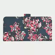 Time And Tru Ladies Alexandra Slim Wallet Blue Floral 12 Credit Cards I.D. View