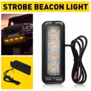 Amber 4 LED Car Truck Beacon Warning Flash Strobe Hazard BAR Light USA (for: Renault)
