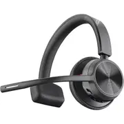 Poly Voyager 4300 UC 4310 Wired/Wireless On-ear Mono Headset - Black - Siri, Google Assistant - Monaural - Ear-cup - 5000 cm - Bluetooth - 20 Hz to -