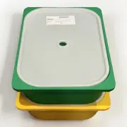 IKEA SET of 2 TROFAST Storage Bins Box Medium Green & Yellow With Two Tops