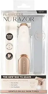 Finishing Touch Flawless Nu Razor - No Nicks, Cuts or Bumps - No Soap, No Water, No Creams - 18K Gold Plated Head - Cordless & Rechargeable - Built-in LED - Hair Removal