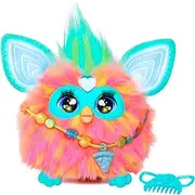 Hasbro Furby Interactive Coral Toy, Voice Activated for Boys and Girls from 6 Years, 15 Fashion Accessories, Animatronic Plush Toy for Boys and Girls - Spanish