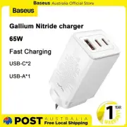 Baseus GaN5 Pro 65W Fast Charger 2×Type-C + USB PD 3.0 Compact & Lightweight