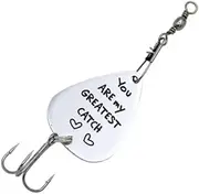 Toddmomy Creative Fishing Lure with Triple Hooks Stainless Steel Guitar Pick Bait for Outdoor Fishing You are My Greatest