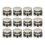 12pcs Metal Cord Locks Spring Loaded Toggle Stopper Slider Pearl Nickel