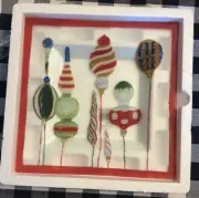 BLOCK Crystal HOLIDAY ORNAMENTS 14" Square Glass Platter Serving Tray NEW in Box