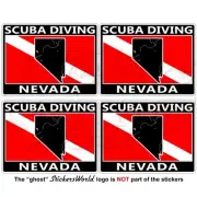 NEVADA SCUBA DIVING Flag-Map Shape USA Rectangular Stickers, Decals 50mm (2") x4