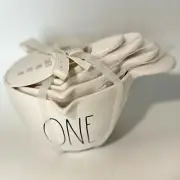 Rae Dunn Ceramic Measuring Cups White Stacking Nesting Measuring Cups Set of 4
