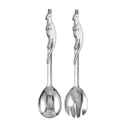 2pc Urban Bush Kangaroo Stainless Steel Spoon/Fork Salad Servers Utensils Silver