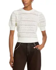 Aqua Crochet Pointelle Sweater - Exclusive