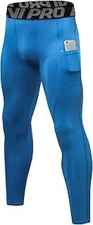 [LNJLVI] Men Leggings Sports Compression Running Tights Quick Dry Base Layer Bottom Training Pants