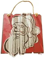 Santa Claus head wall hanging - rustic - tin & twine - Christmas Decoration