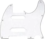 [Musiclily] Pro 8 Holes SS Guitar Tele Pickguard for USA/Mexico Fender Deluxe Nashville Telecaster Electric Guitar, 4Ply White Pearl