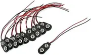 Tofficu 10Pcs I Type Battery Connector Clip with Cable Black Durable for Power Supply for and Devices Reliable Snap Connection