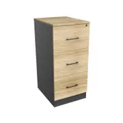 Xavier 3-Drawer Storage Filing Cabinet - Oak & Ironstone