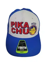Pokemon Pikachu Gamer Lightning Anime Blue White Yellow Youth Snapback OSFM Hat