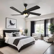 52" Indoor Ceiling Fan With Lights Reversible Remote Switch Modern Decor Black