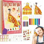 kivrimlarv Scratch Paper Art Kids, Handmade Children Kit with Scratch Postcards, Creative Painting Set, 8.07x4.72x1.02 in Fun for Valentine's Day, Thanksgiving, and Holiday Crafting Activities