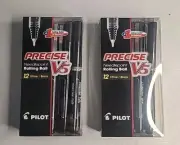 2 x 12ct PILOT Precise V5 Stick Liquid Ink Rolling Ball Pens, Extra Fine Point
