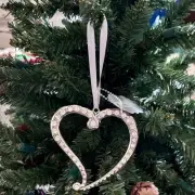 Christmas Tree Ornament Heart Stones Metal Decoration Holiday St Nicholas NEW