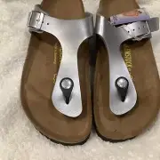 BIRKENSTOCK GIZEH SILVER WOMEN’S US 6N EU 37