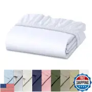 RUVANTI 100% Cotton California King Fitted Sheet Only - Crispy Cooling Percal