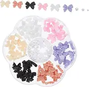 SHERCHPRY 7Grids Nail Charms Pearl Bow Decorations for Women Nail Art Supplies Durable Manicure Gems for DIY Nail Designs for Special Occasions and Salon Use