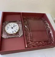 Cristal d’Arques Petals 2 Piece Lead Crystal Gift Set/ Clock And Picture Frame