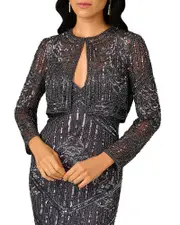 Aidan Mattox Beaded Flyaway Shrug