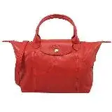 Longchamp Le Pliage Cuir 1512 折疊小羊皮兩用包.紅色