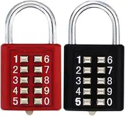 GAROZATION 2pcs TSA Approved 10 Coded Metal Luggage Locks Secure Your Luggage Gym Bags and Backpacks with Reliable Hanging Locks for Safe Travel