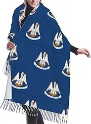 [DRTGEDS] Louisiana State Flag Scarfs For Women Fall Winter Scarves Pashmina Shawls And Wraps For All Season Christmas Gift