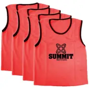 4PK Summit Extra Large Red Mesh Bibs Vest Soccer Rugby Sport Training T-Shirt