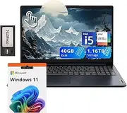 Lenovo IdeaPad 1i 15.6" FHD Touchscreen Laptop, Intel i5-1235U, 40GB RAM, 1.16TB Storage(1TB SSD+160GB Docking Station Set), Intel Iris Xe Graphics, Num Pad, Dolby Audio, Wi-Fi 6, Win 11, Abyss Blue