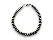 Navajo Sterling Silver Rondelles Saucer Flat Bead Bracelet 5mm 8" 98958