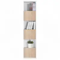 在飛比找momo購物網優惠-【obis】布拉格1.35尺白色橡木紋三單門書櫃