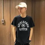 美國百分百【全新真品】ABERCROMBIE & FITCH T恤 AF 短袖 T-SHIRT 短T 深藍 M號 AO91