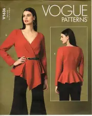 Vogue V1636 Misses 14 to 22 Blouse Wrap Top Uncut Sewing Pattern