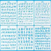 6 PCS Drawing Painting Stencils Scale Template Sets, Alphabet Letter Drawing ...