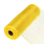 10 Inch Glitter Poly Burlap Mesh for Mesh Ribbon 10 Yard Yellow & Light Gold