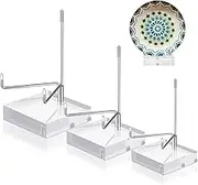 Glenmal 3 Pack Adjustable Metal Arm Display Stand Easel with Acrylic Base for Gemstones Fossils Minerals Plates Collectibles with Adjustable Metal Arms Display Easel Stands Acrylic Base